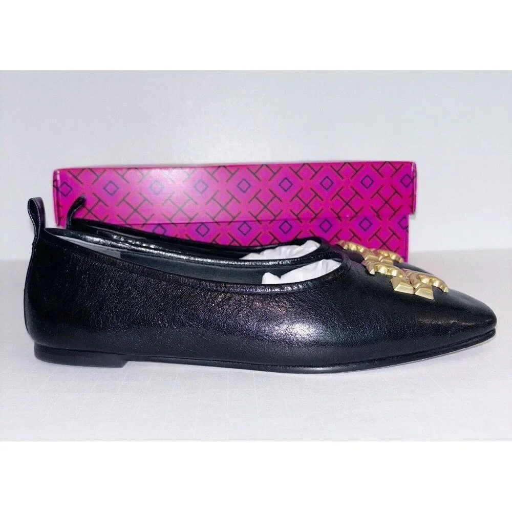 Tory Burch Eleanor Ballet Flats Black 7.5